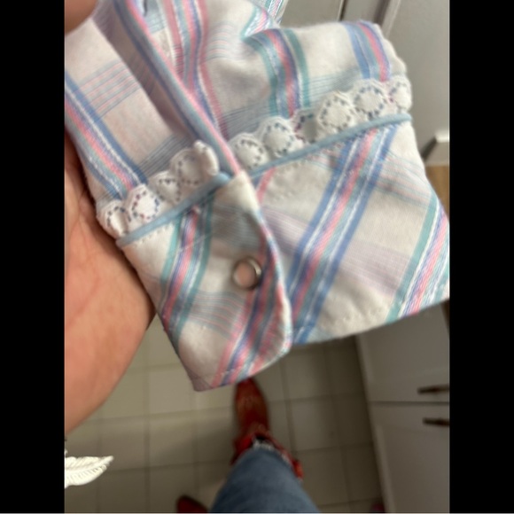 Miss Rodeo America ruffled pearl snap cowgirl western shirt 15/16 - Picture 5 of 9